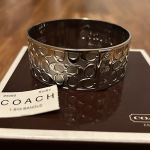NWT! Coach sterling silver bangle